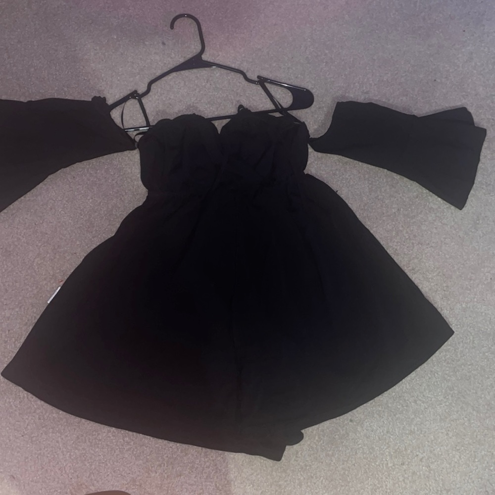 Black off the shoulder romper